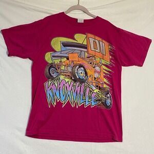 Vintage 2001 Knoxville Sprint Car Racing T Shirt Mens Large Pink Arizona Sport